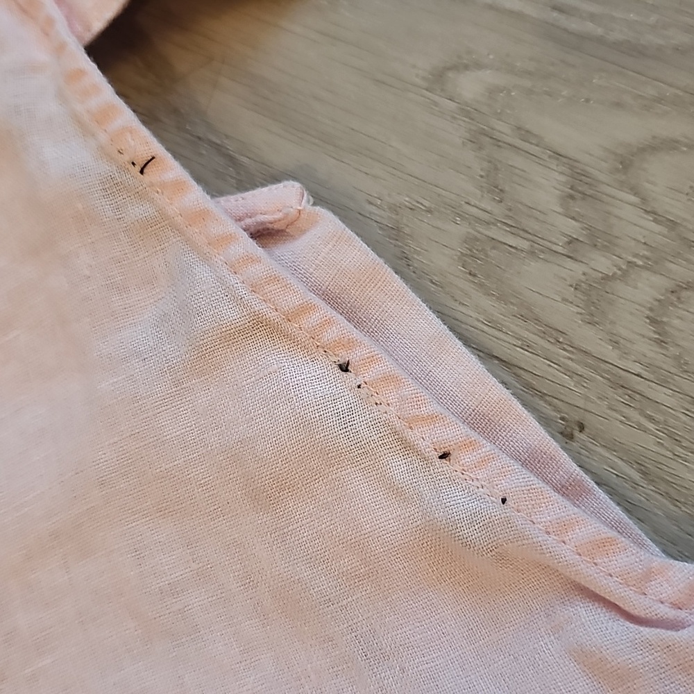 Harve Benard Linen Light Pink Sleeveless V-Neck & Open Back Blouse, Small - Picture 8 of 15